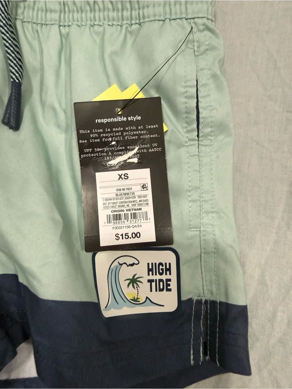 art class Light Blue & Navy Colorblock Swim Trunks